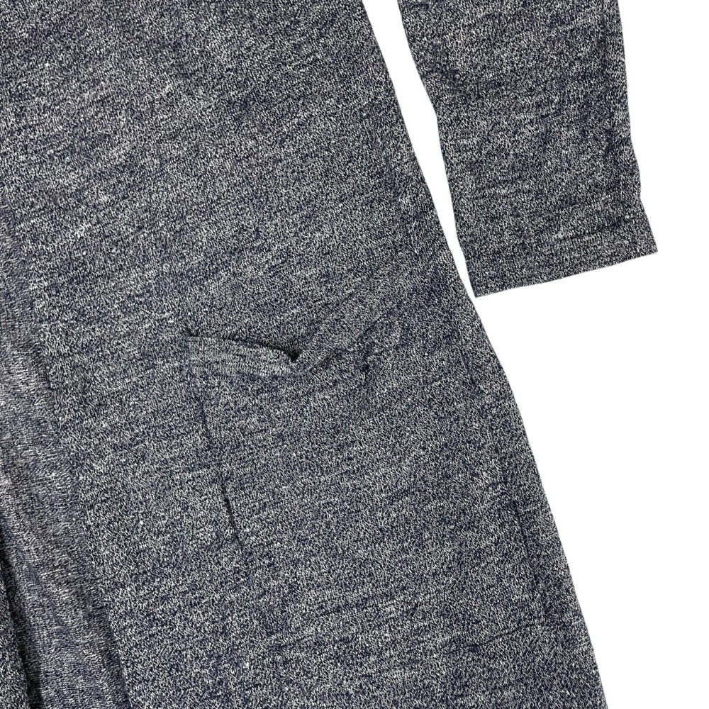 Theory Torina Wool Linen Long Open Front Cardigan Blue Knit Medium - Picture 5 of 9